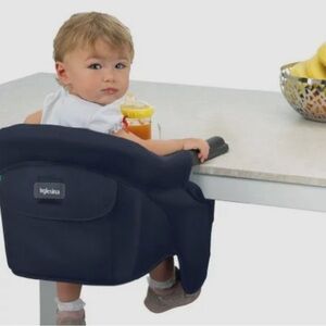 Inglesina Fast Chair, navy, NEVER used, in box. Table top portable high chair